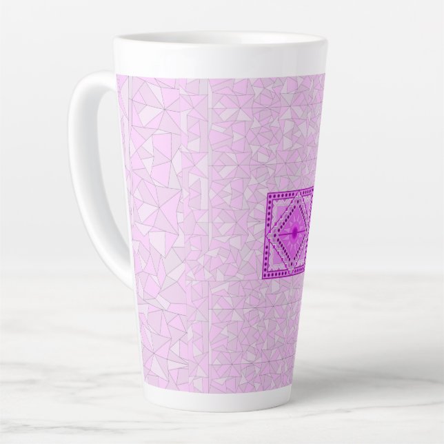 CAFÉ LATTE TAZA DE ARTE DECORATIVA MORADA (Ángulo izquierdo)