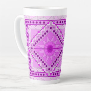 CAFÉ LATTE TAZA DE ARTE DECORATIVA MORADA