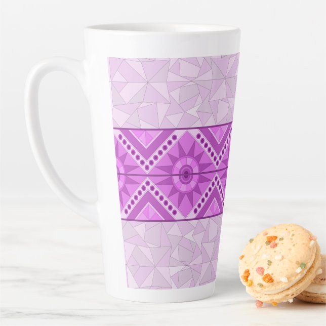 CAFÉ LATTE TAZA DE ARTE DECORATIVA MORADA (In situ)
