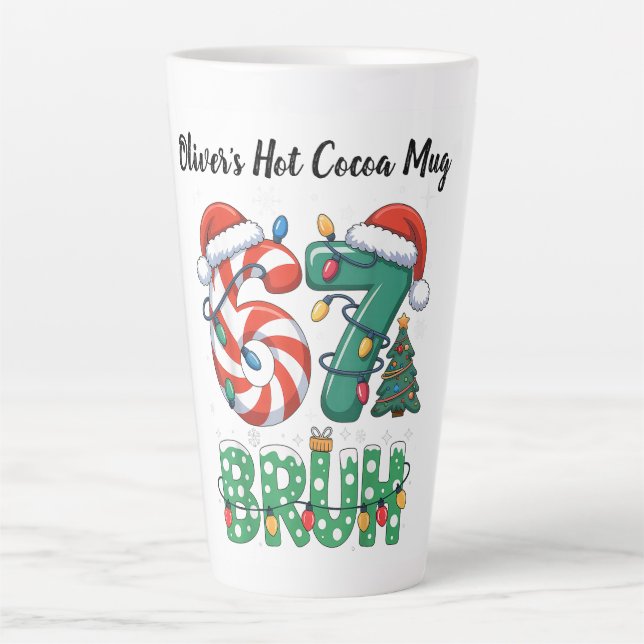 Café Latte Taza de cacao caliente personalizable – Meme dulce (Anverso)