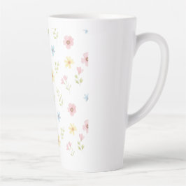 Café Latte Taza de cerámica caprichosa de prado primaveral - 