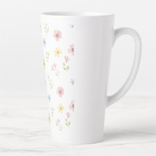 Café Latte Taza de cerámica caprichosa de prado primaveral - 