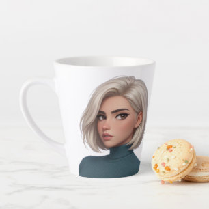 Café Latte Taza de cerámica de arte digital moderno