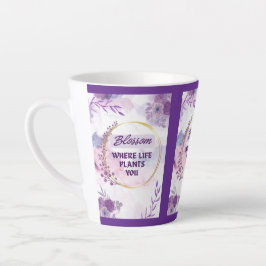 Café Latte Taza De Cerámica Floral Inspiradora | Taza De Té M