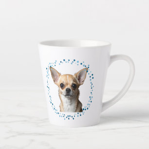 Café Latte Taza de Chihuahua azul personalizada con foto