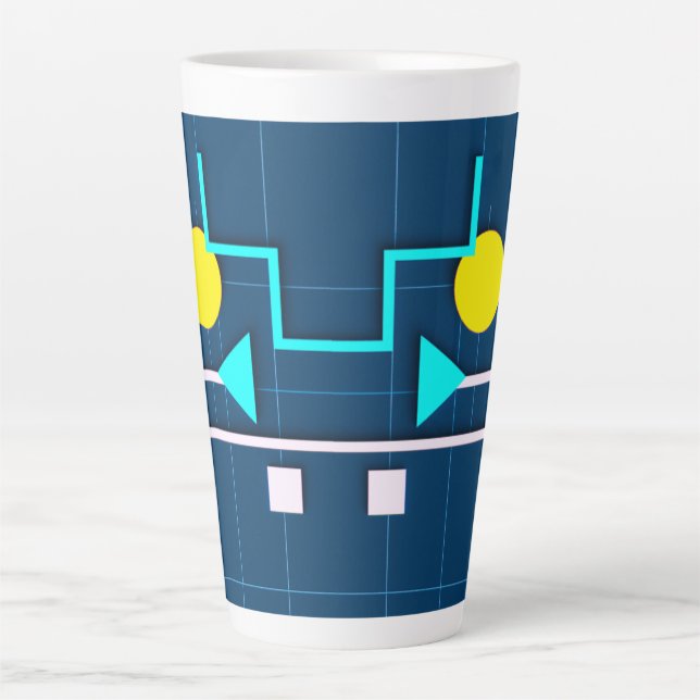 Café Latte Taza de circuito geométrico (Anverso)