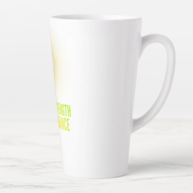Café Latte Taza de diseño digital Esperanza y Fuerza Persever (Derecha)