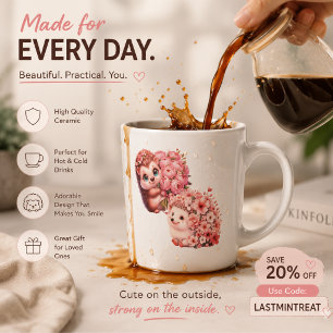 Café Latte Taza de expreso de erizo romántico lindo – Pareja
