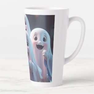 Café Latte Taza de fantasmas felices lindos - Halloween adora