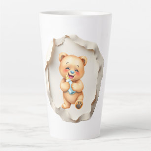 Café Latte Taza de Foto Personalizada con Fondo Abstracto Mod