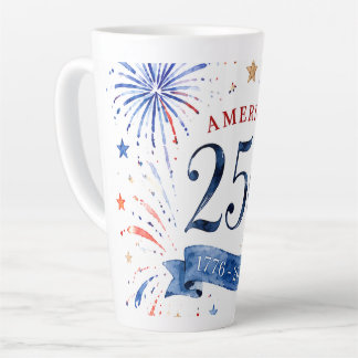 Café Latte Taza de fuegos artificiales patrióticos América 25
