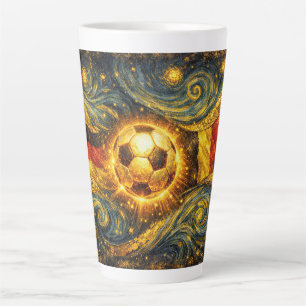 Café Latte Taza de fútbol Noche Estrellada Mundial 2026
