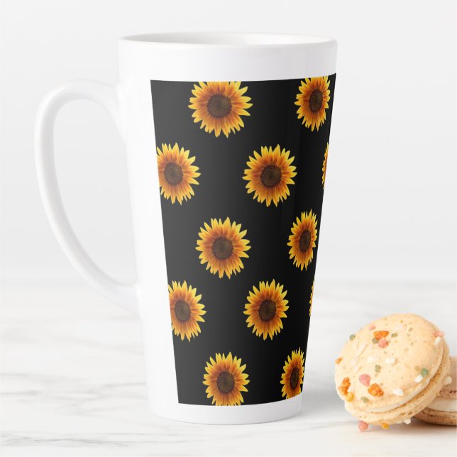 Café Latte Taza de Gato Negro de Girasol (In situ)