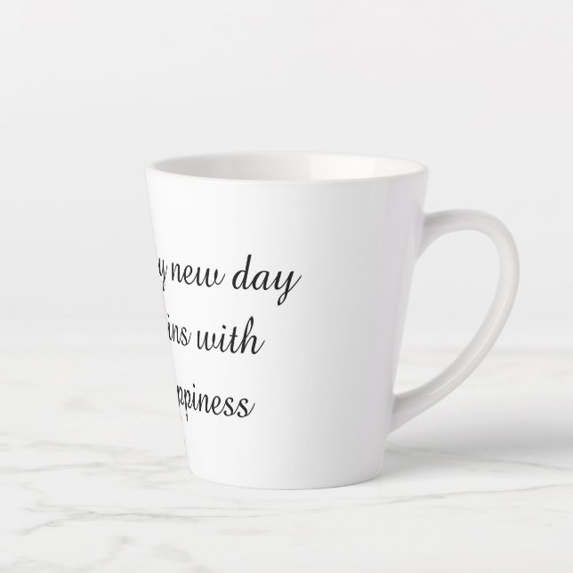 Café Latte Taza de la Mañana Positiva (Derecha)
