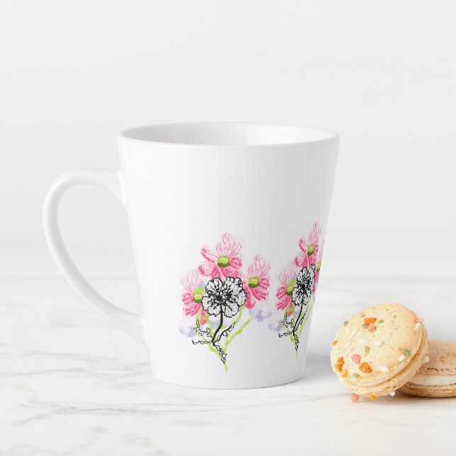 Café Latte Taza de Latte: Flores Silvestres (In situ)