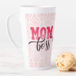 CAFÉ LATTE TAZA DE MAMÁ ESTILO ARÁBIGO ROSA - MOM BOSS