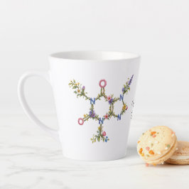 Café Latte Taza de Molécula de Cafeína Botánica