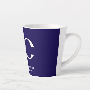 Café Latte Taza de negocio de logotipo corporativo Navy minim
