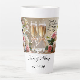 Café Latte Taza de novia personalizada: brindis por el amor