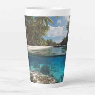 Café Latte Taza de playa tropical - Vista dividida Taza del o