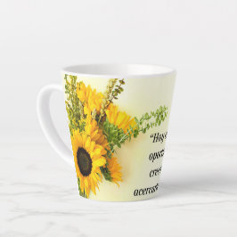 Café Latte Taza de porcelana diseño de girasol y frace 