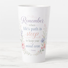 Café Latte Taza de Positividad Floral