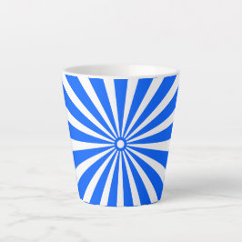 Café Latte Taza de ráfaga radiante azul – Sol geométrico auda