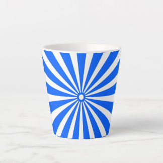 Café Latte Taza de ráfaga radiante azul – Sol geométrico auda