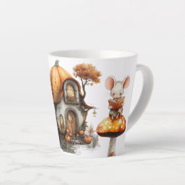 Café Latte Taza de Ratón y Cabaña de Hongos del Bosque Encant