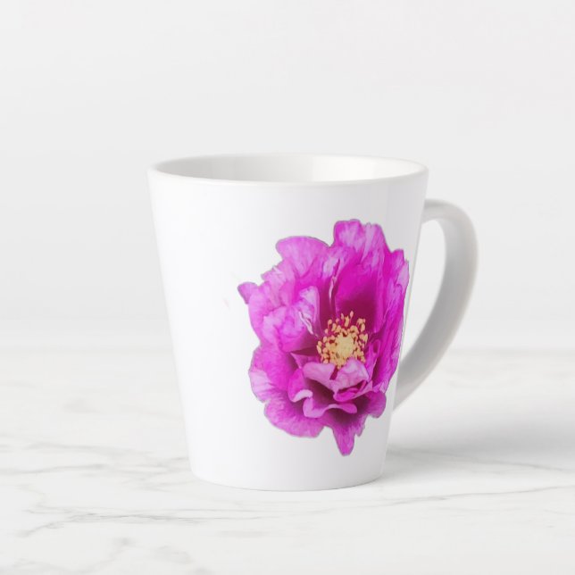Café Latte Taza de rosa púrpura (Ángulo derecho)