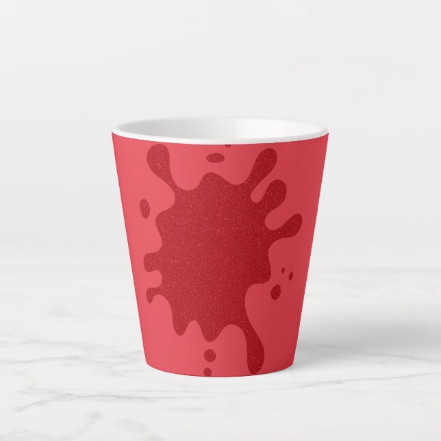 Café Latte Taza de salpicaduras de tomate rojo personalizable (Anverso)
