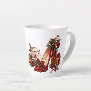 Café Latte Taza de tacón alto rojo de Navidad elegante – Fest