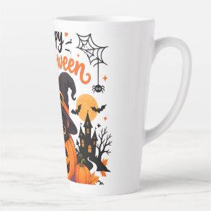 Café Latte Taza de viaje Feliz Halloween de gato lindo - Bruj