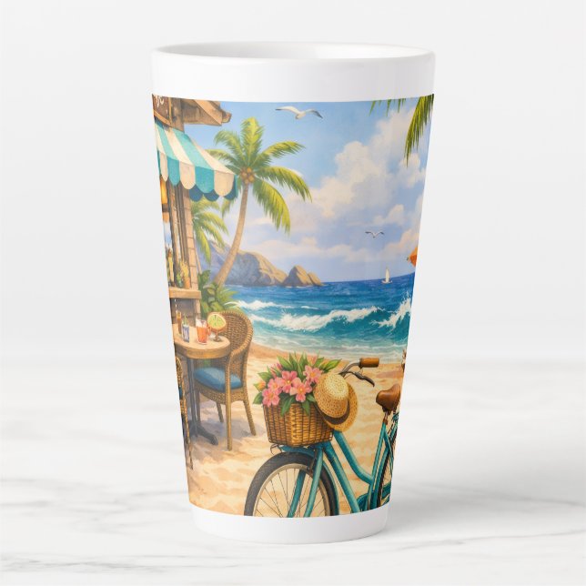 Café Latte Taza de vibraciones de playa de verano (Anverso)