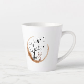 Café Latte Taza de zorro «Accidente feliz»: serena, artística
