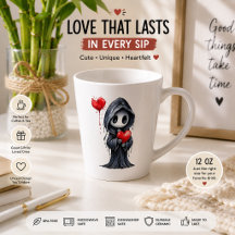 Taza del corazón de la muerte gótica linda - Hallo