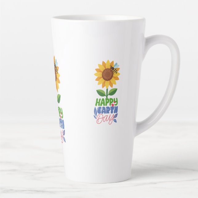 Café Latte Taza DIA DE LA TIERRA FELIZ (Derecha)
