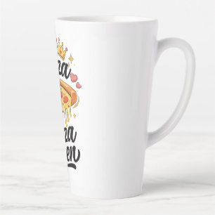 Café Latte Taza divertida de la reina de la pizza para mujere
