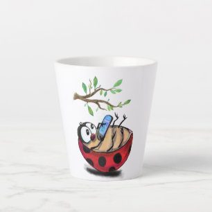 Café Latte Taza Divertida de Mariquita Feliz