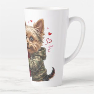 Café Latte Taza divertida de San Valentín para Yorkie   Regal
