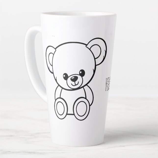 CAFÉ LATTE TAZA EDITABLE DE PERSONAJE (Ángulo izquierdo)