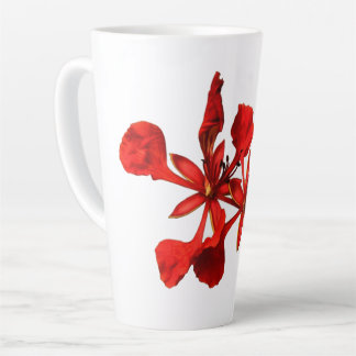 Café Latte Taza Flor de Poinciana Real
