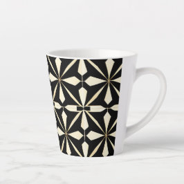 Café Latte Taza geométrica Art Deco de 12oz
