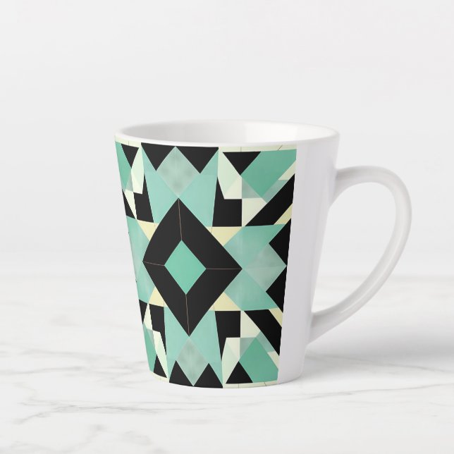 Café Latte Taza geométrica Art Deco de 12oz (Derecha)