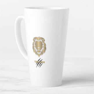 Café Latte Taza gráfica de león dorado y negro