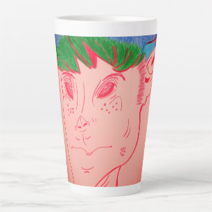 Café Latte Taza Grande Animación Características de Criaturas