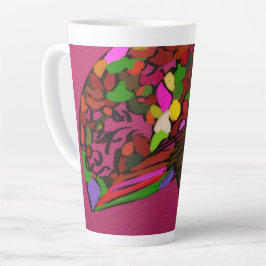 Café Latte Taza Grande con Arte de Personaje de Cara de Hongo
