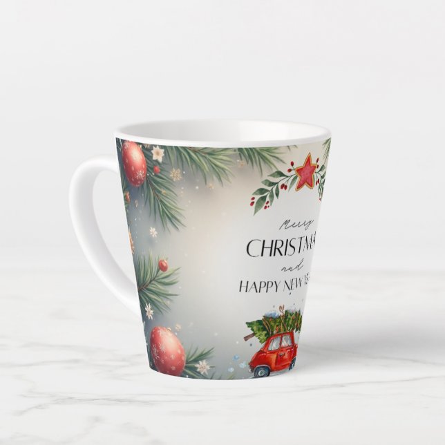 Café Latte Taza Gren&Red de vacaciones 2025 (Ángulo izquierdo)