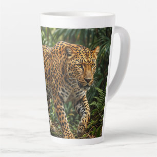 Café Latte Taza Leopardo Salvaje - Majestuoso Felino de la Ju