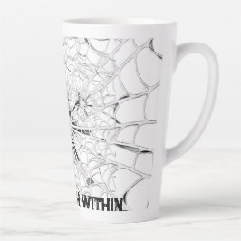 Café Latte Taza motivacional web surrealista de león en blanc